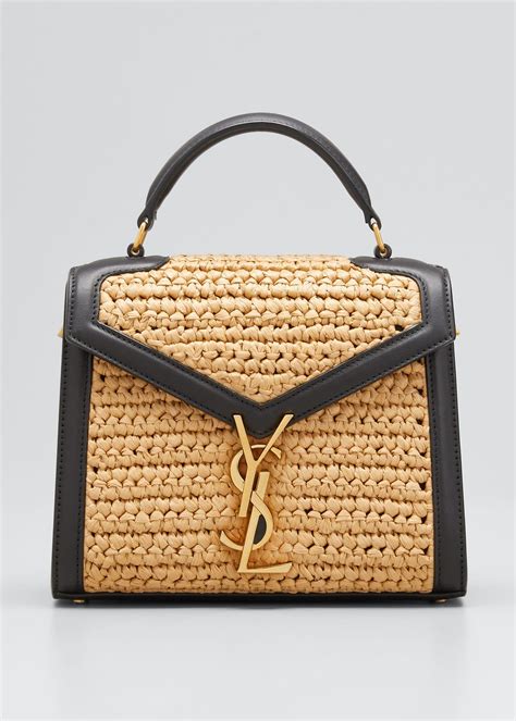 ysl cassandra raffia bag.